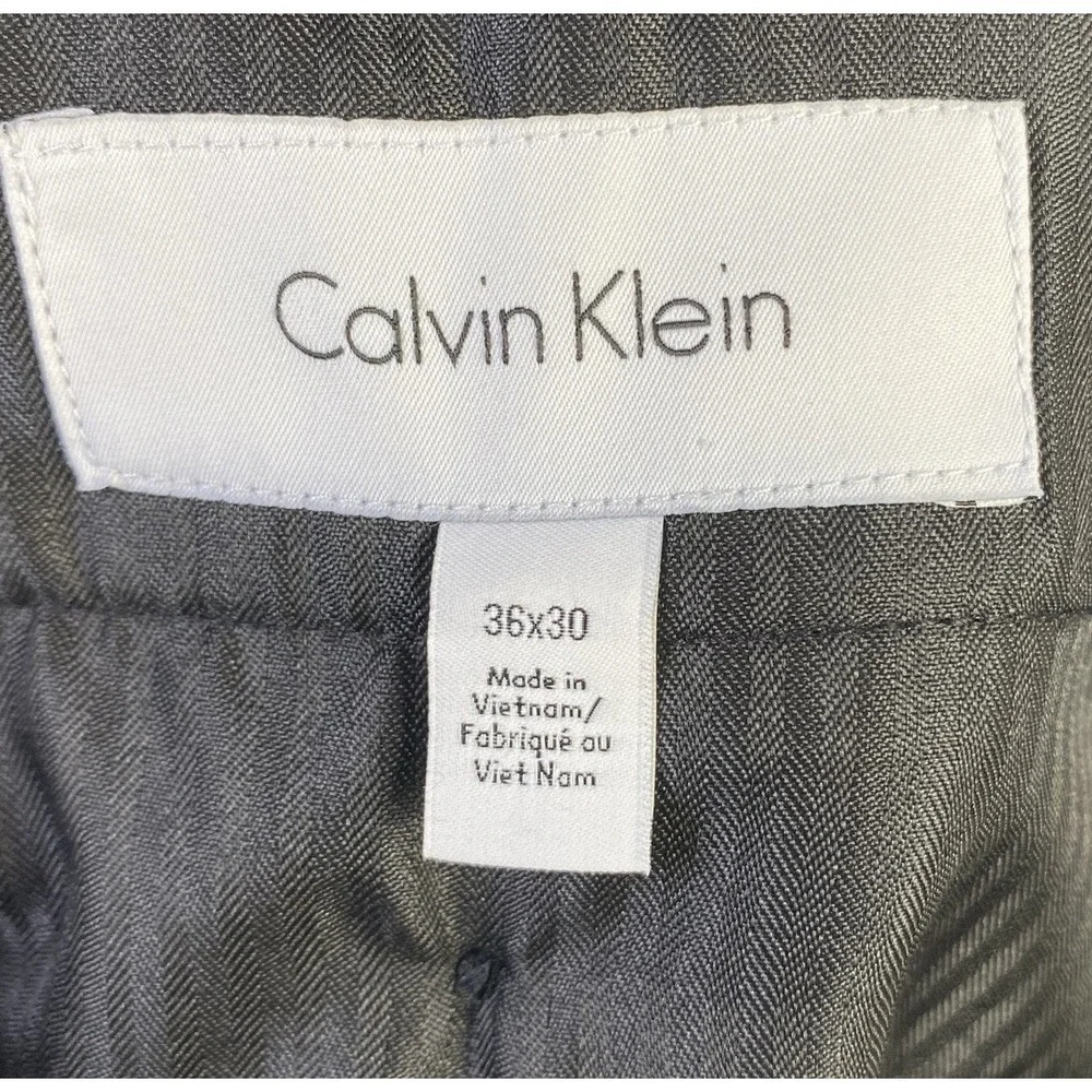 Calvin Klein Pants Men Black 36x30 Flat Front Straight Lightweight Slacks